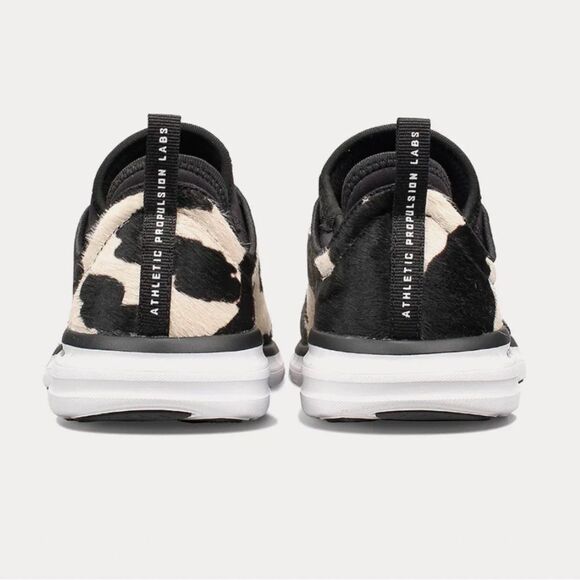 APL Iconic and White Calf Hair Sneakers with Cow Print Design, Size 7. NIB! - Picture 3 of 15